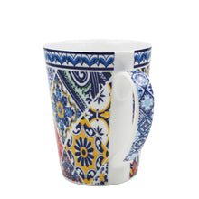 Load image into Gallery viewer, Traditional Blue Multicolor Tile Azulejo Portuguese Ceramic Coffee Mug with Coaster
