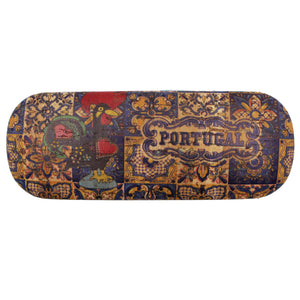 Traditional Portugal Good Luck Rooster Cork Eyeglass Case with Cleaning Cloth