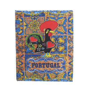 Traditional Portugal Good Luck Rooster Cork Eyeglass Case with Cleaning Cloth