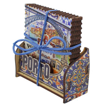 Load image into Gallery viewer, Porto Landmark Scenes Wooden Coasters - Set of 6 with Holder
