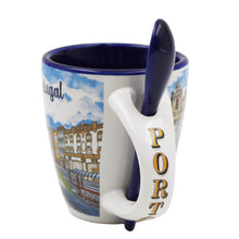 Load image into Gallery viewer, Porto Portugal Cityscape Ceramic Espresso Cup Set - 4oz Espresso Cup with Spoon &amp; Gift Box
