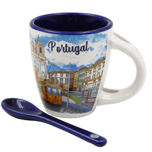 Load image into Gallery viewer, Porto Portugal Cityscape Ceramic Espresso Cup Set - 4oz Espresso Cup with Spoon &amp; Gift Box
