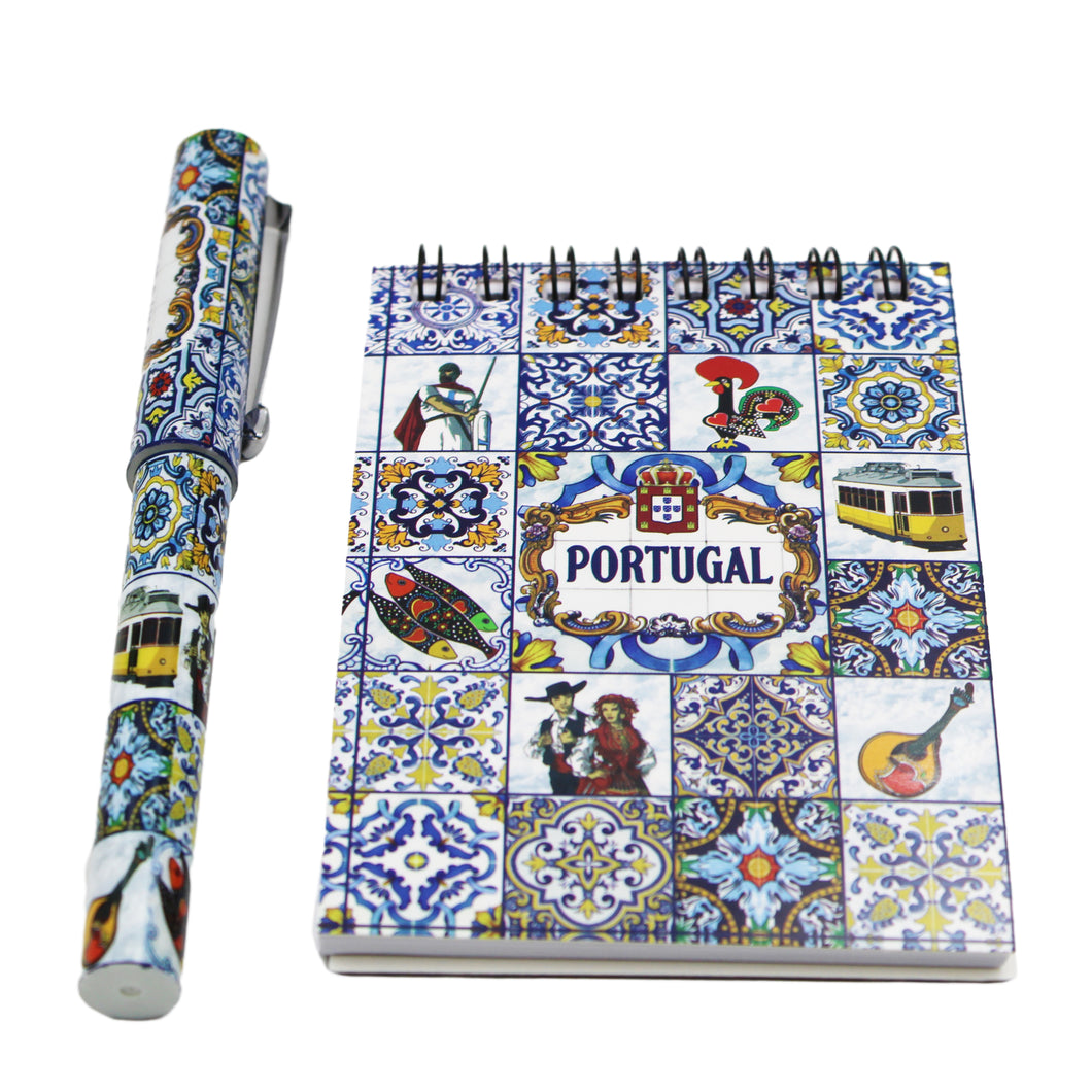 Traditional Portugal Themed Notebook and Pen Set