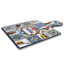 Load image into Gallery viewer, Portuguese Azulejo Blue Tile Ceramic Serving Tray with Portugal Imagery Design - Cork-Lined Pot Holder
