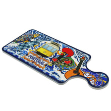 Load image into Gallery viewer, Traditional Portuguese Icons Blue Tile Azulejo Ceramic Serving Tray, Decorative Tray
