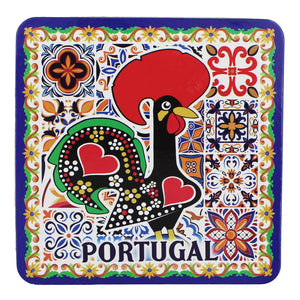 Portuguese Themed Coaster Set - 6 Piece Collection with Tile Azulejo, Rooster & Sardine Design