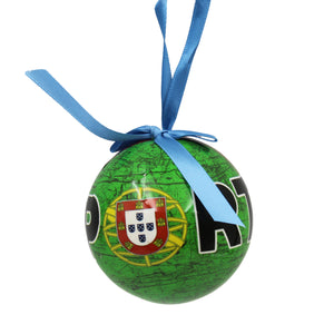 Traditional Portugal Themed Green and Red Christmas Ornament