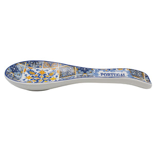 Portuguese Ceramic Spoon Rest – Blue Azulejo Tile Design