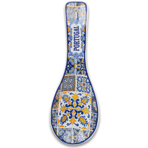 Portuguese Ceramic Spoon Rest – Blue Azulejo Tile Design