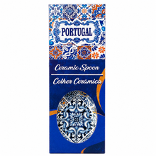 Load image into Gallery viewer, Portuguese Azulejo Ceramic Spoon Rest &amp; Utensil Holder – Blue Tile Design
