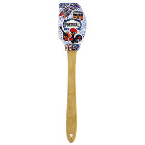 Portuguese Icons Azulejo Silicone Baking Spatula with Wooden Handle