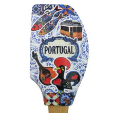 Load image into Gallery viewer, Portuguese Icons Azulejo Silicone Baking Spatula with Wooden Handle
