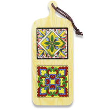 Load image into Gallery viewer, Portuguese Azulejo Style Wooden Serving Tray - Multicolor Tile Design
