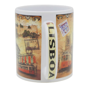 Vintage Lisbon Portugal Landmarks Ceramic Mug, 10 oz.