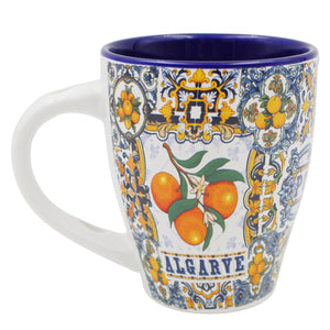 Algarve Colorful Azulejo Pattern Ceramic Mug with Integrated Spoon