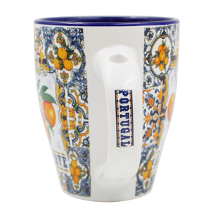 Algarve Colorful Azulejo Pattern Ceramic Mug with Integrated Spoon