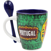 Load image into Gallery viewer, Portuguese Armillary Sphere &amp; Rooster - Ceramic Mug with Spoon Set
