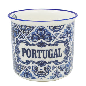 Blue Portugal Tile Azulejo Design Ceramic Coffee Mug, 14 oz.