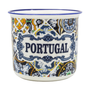 Portugal Azulejo Tile Ceramic Coffee Mug with Multicolor Pattern, 12 oz.