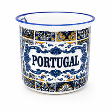 Load image into Gallery viewer, Portuguese Azulejo Ceramic Mug – Blue &amp; White Tile Pattern Coffee Cup, 12 oz
