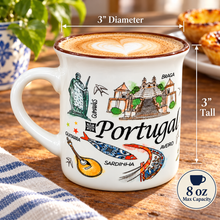 Load image into Gallery viewer, Portugal Landmarks Ceramic Mugs – Set of 2, 8 oz Each
