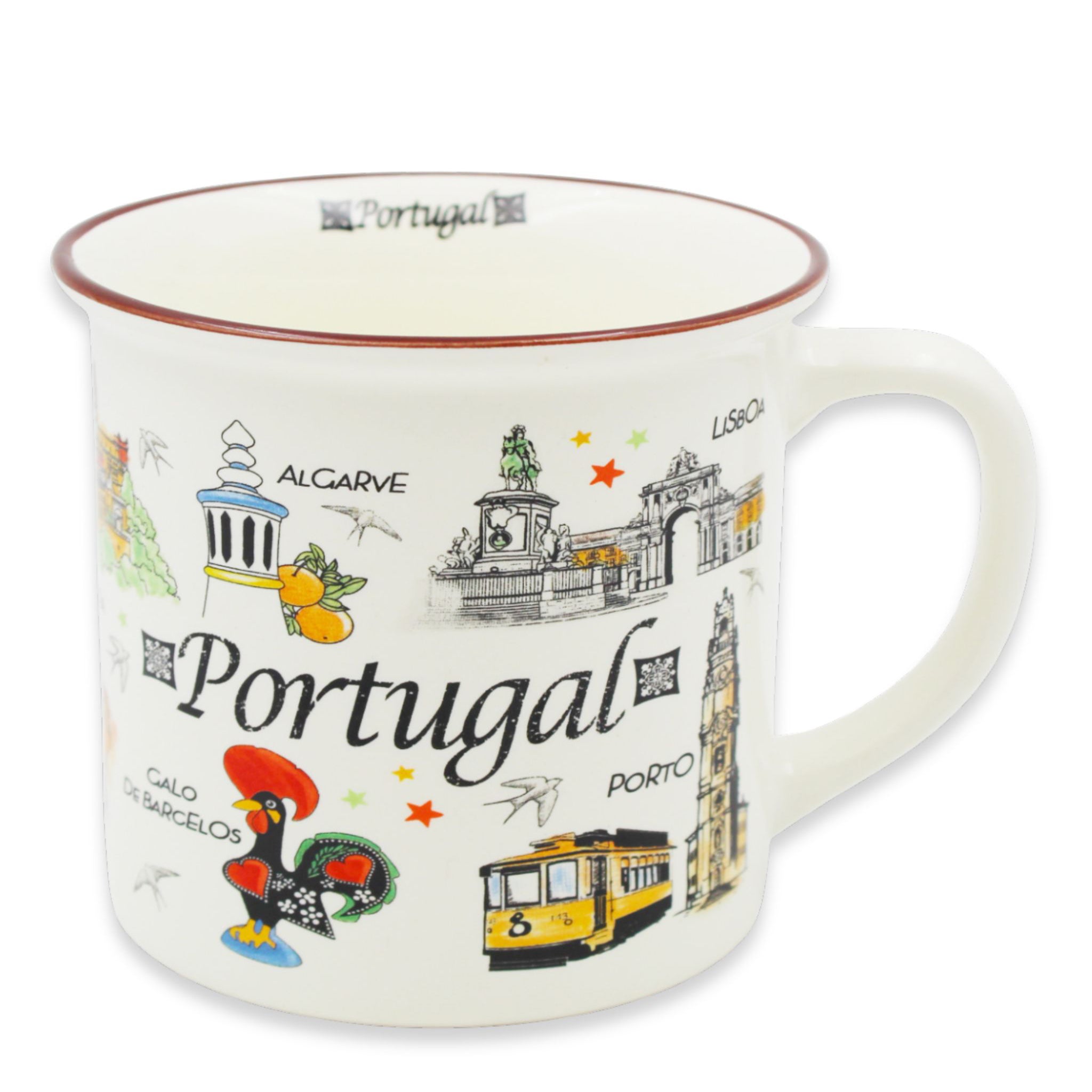 Portuguese Icons and Landmarks Ceramic Mug, 12 oz