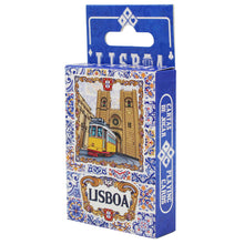 Load image into Gallery viewer, Lisboa Playing Cards with Azulejo Tile and Yellow Tram Design
