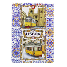 Load image into Gallery viewer, Lisboa Playing Cards with Azulejo Tile and Yellow Tram Design
