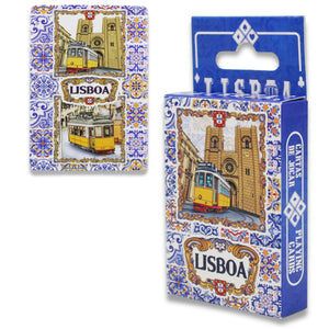 Lisboa Playing Cards with Azulejo Tile and Yellow Tram Design