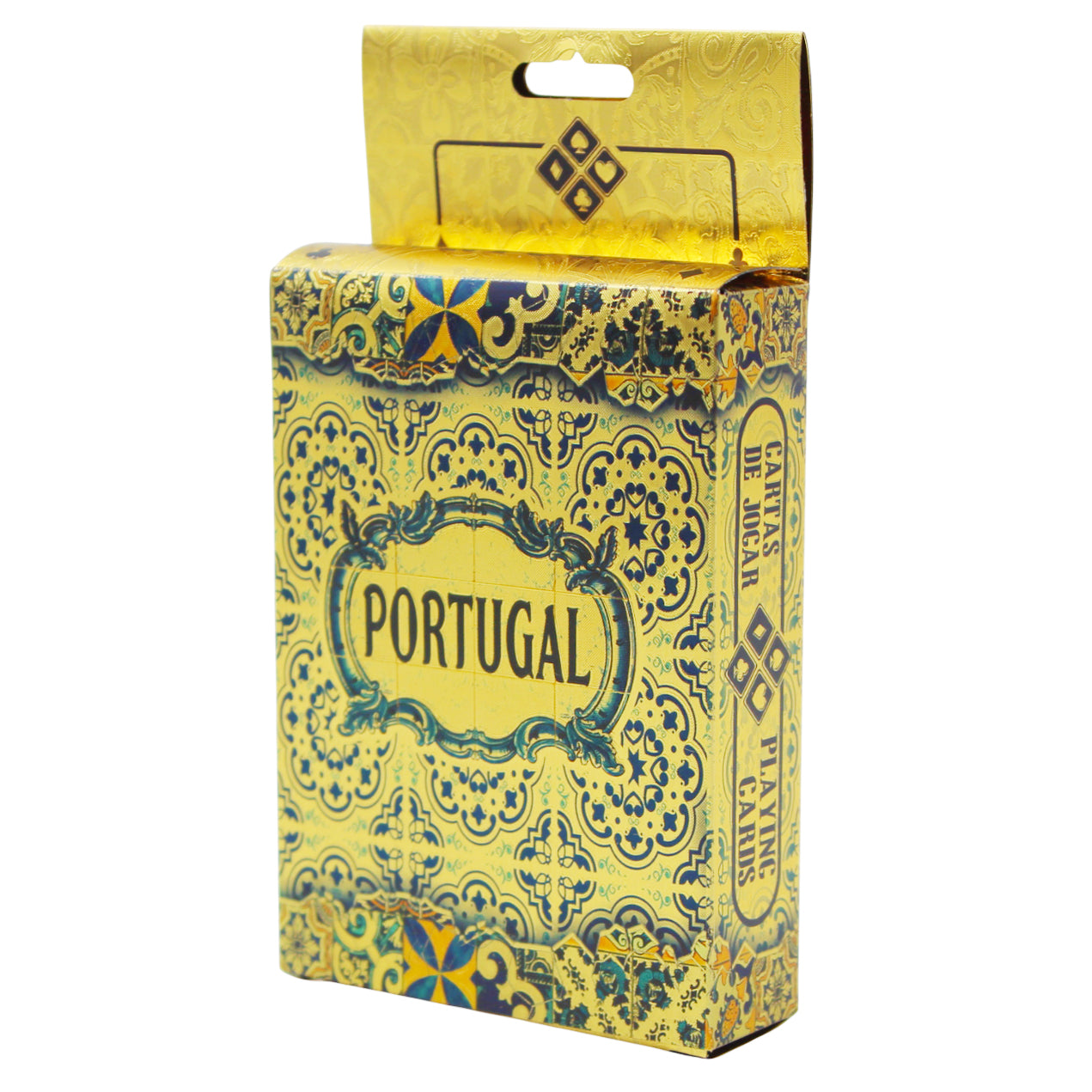 Portugal Golden Plastic Playing Cards with Decorative Azulejo Pattern Portugalia Sales Inc Portugal Golden Plastic Playing Cards with Decorative Azulejo Pattern Portugalia Sales Inc
