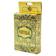 Load image into Gallery viewer, Portugal Golden Plastic Playing Cards with Decorative Azulejo Pattern Box Design
