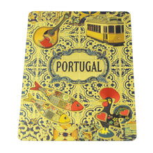 Load image into Gallery viewer, Portugal Golden Plastic Playing Cards with Decorative Azulejo Pattern Box Design
