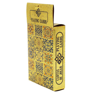 Portugal Golden Plastic Playing Cards with Azulejo-Inspired Box Design