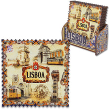 Load image into Gallery viewer, Lisboa Landmark Scenes Wooden Coasters - Set of 6 with Holder
