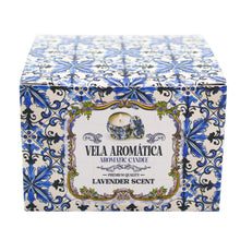 Load image into Gallery viewer, Portuguese Azulejo Candle – Blue &amp; White Tile Design, Lavender Scent
