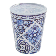 Load image into Gallery viewer, Portuguese Azulejo Shot Glass Set – Blue Tile Design, Set of 2
