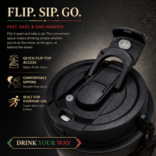 Load image into Gallery viewer, Portugal Stainless Steel Double Wall Vacuum Bottle – Barcelos Rooster &amp; Crest Design Travel Mug with Carry Loop
