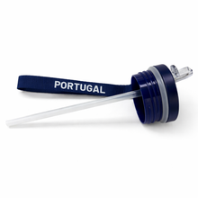 Load image into Gallery viewer, Portuguese Azulejo Tile Stainless Steel Water Bottle with Straw Lid &amp; Carry Strap
