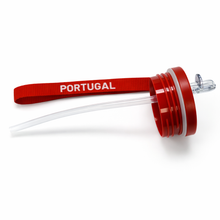 Load image into Gallery viewer, Portuguese Rooster &amp; Sardine Azulejo Tile Stainless Steel Water Bottle with Straw Lid &amp; Carry Strap
