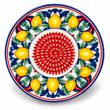 Load image into Gallery viewer, Ceramic Garlic, Ginger &amp; Tomato Grater Plate – Lemon Design, 5"

