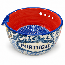 Load image into Gallery viewer, Ceramic Garlic Grater &amp; Herb Stripper Bowl – Portugal Tile &amp; Icons Design
