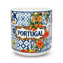 Load image into Gallery viewer, Portugal Cats &amp; Orange Blue Tile Ceramic Mug – 10 oz

