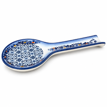 Load image into Gallery viewer, Portuguese Ceramic Spoon Rest – Blue Azulejo Design, 10"
