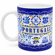 Load image into Gallery viewer, Portuguese Blue Azulejo Ceramic Coffee Mug – 12 oz Coffee &amp; Tea Cup
