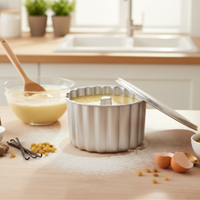 Load image into Gallery viewer, Portuguese Fluted Aluminum Pudding Mold with Lid - Traditional Flan &amp; Cake Bakeware
