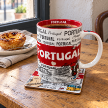 Load image into Gallery viewer, Portugal Ceramic Coffee Mug &amp; Cork-Backed Coaster Gift Set, 10 oz
