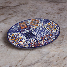 Load image into Gallery viewer, Portugal Tile Azulejo Themed 8&quot; Oval Platter, Serving Platter

