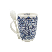 Load image into Gallery viewer, Traditional Azulejo Tile Themed Blue Mini Espresso Cup with Spoon
