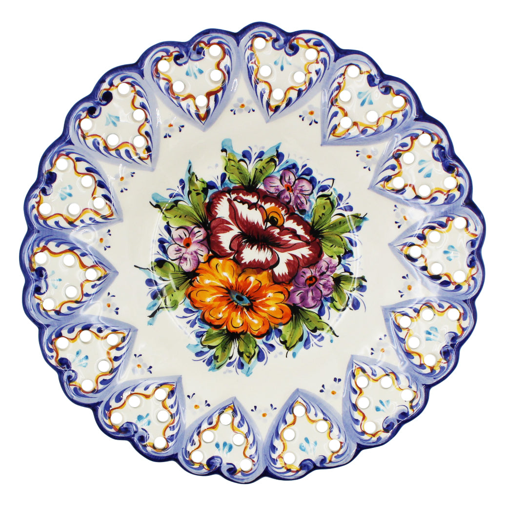 Hand-Painted Traditional Portuguese Ceramic Floral 11.5