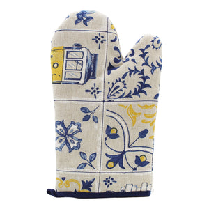 100% Cotton Traditional Portuguese Symbols Oven Mitt and Pot Holder Set